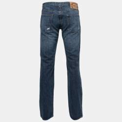 Pre Owned Just Cavalli Blue Distressed Denim Jeans L Waist 33"
