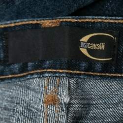 Pre Owned Just Cavalli Blue Distressed Denim Jeans L Waist 33"