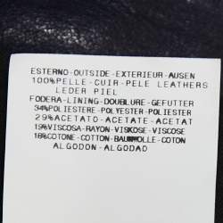 Pre Owned Just Cavalli Navy Blue Leather Biker Jacket L