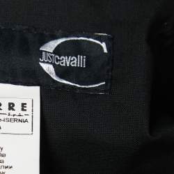 Pre Owned Just Cavalli Navy Blue Leather Biker Jacket L