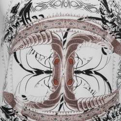 Pre Owned Just Cavalli White Graphic Logo Print Cotton V-Neck T-Shirt M