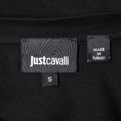 Pre Owned Just Cavalli Black Skull Print Cotton Crew Neck T-Shirt S