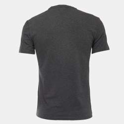 Pre Owned Just Cavalli Grey Logo Print Cotton Crew Neck Half Sleeve T-Shirt M