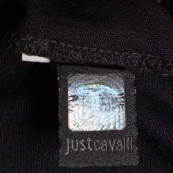 Pre Owned Just Cavalli Black Printed Cotton Knit T-Shirt L