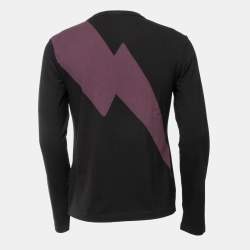 Just Cavalli Black Logo Print Cotton Crew Neck Long Sleeve T-Shirt L