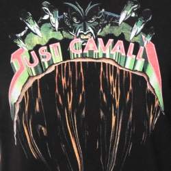 Just Cavalli Black Logo Print Cotton Crew Neck Long Sleeve T-Shirt L