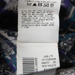 Just Cavalli Blue Paisley Print Satin Silk Button Front Shirt XL