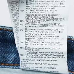 Pre Owned Just Cavalli Blue Washed & Ripped Denim Slim Fit Jeans XL Waist 36"