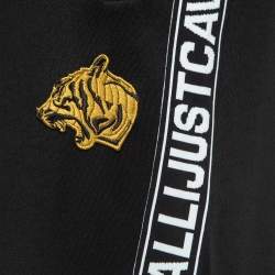 Just Cavalli Black Cotton Blend Logo Applique Joggers XL