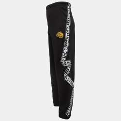 Just Cavalli Black Cotton Blend Logo Applique Joggers XL