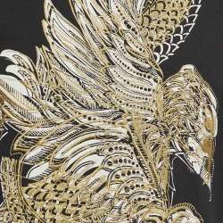 Pre Owned Just Cavalli Black Eagle Embroidered Cotton Crew Neck Sweatshirt L