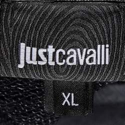 Pre Owned Just Cavalli Grey Tiger Printed Cotton Sweatshirt XL