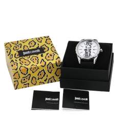 Pre Owned ساعة يد نسائية جاست كافالي 1جي082 مطاط ستانلس ستيل فضية 42 مم