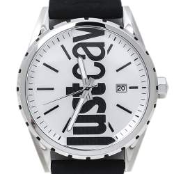 Pre Owned ساعة يد نسائية جاست كافالي 1جي082 مطاط ستانلس ستيل فضية 42 مم