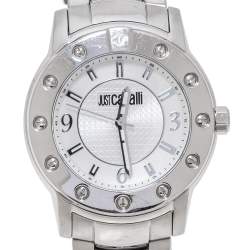 Pre Owned Just Cavalli Silver Stainless Steel R7253661115 Men's Wristwatch 41 mm