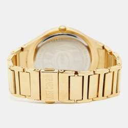 Pre Owned Just Cavalli Champagne Yellow Gold Plated Stainless Steel Instinct R7253164517 Women's Wristwatch 38 mm