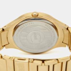 Pre Owned Just Cavalli Champagne Yellow Gold Plated Stainless Steel Instinct R7253164517 Women's Wristwatch 38 mm