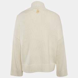 JW Anderson Off-White Wool Patch Pocket Detail High Neck Sweater M