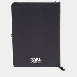 Karl Lagerfeld Ikonik Silver Tone Book and Pen Set