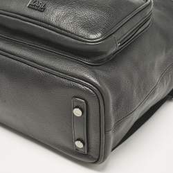 Karl Lagerfeld Black Leather Front Pocket Backpack