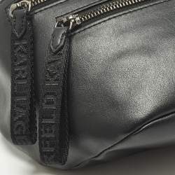 مملوكة مسبقًا Karl Lagerfeld Double Zip Black Leather Belt Bag