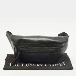 مملوكة مسبقًا Karl Lagerfeld Double Zip Black Leather Belt Bag