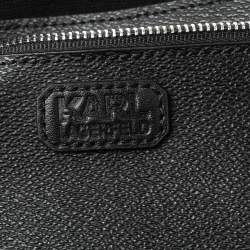 Pre Owned حقيبة كارل لاغرفيلد رو أس تي-غويلاوم ويكإندر دوفيل كانفاس مقوى أسود 