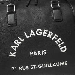 Pre Owned حقيبة كارل لاغرفيلد رو أس تي-غويلاوم ويكإندر دوفيل كانفاس مقوى أسود 