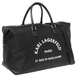 Pre Owned حقيبة كارل لاغرفيلد رو أس تي-غويلاوم ويكإندر دوفيل كانفاس مقوى أسود 