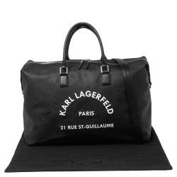 Pre Owned حقيبة كارل لاغرفيلد رو أس تي-غويلاوم ويكإندر دوفيل كانفاس مقوى أسود 