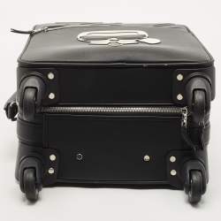 Karl Lagerfield Black Coated Canvas K/IKONIC Trolley bag