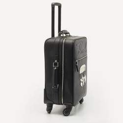 Karl Lagerfield Black Coated Canvas K/IKONIC Trolley bag