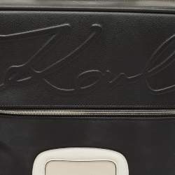 Karl Lagerfield Black Coated Canvas K/IKONIC Trolley bag