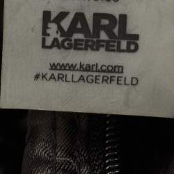 Karl Lagerfield Black Coated Canvas K/IKONIC Trolley bag