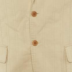 Pre Owned Kenzo Homme Beige Cotton & Linen Blend Single Breasted Blazer L