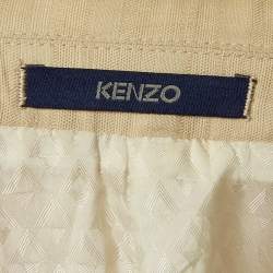 Pre Owned Kenzo Homme Beige Cotton & Linen Blend Single Breasted Blazer L