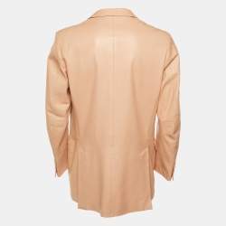 مملوكة مسبقًا Kenzo Homme Peach Leather Two Buttoned Jacket XXL