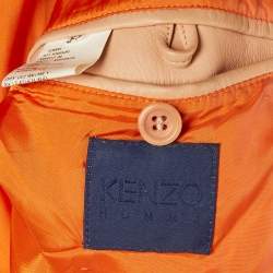 مملوكة مسبقًا Kenzo Homme Peach Leather Two Buttoned Jacket XXL