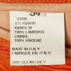 مملوكة مسبقًا Kenzo Homme Peach Leather Two Buttoned Jacket XXL