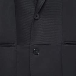 Kenzo Homme Black Wool Blend Single Breasted Mid-Length Blazer L