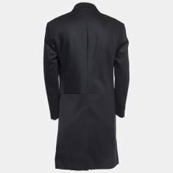 Kenzo Homme Black Wool Blend Single Breasted Mid-Length Blazer L