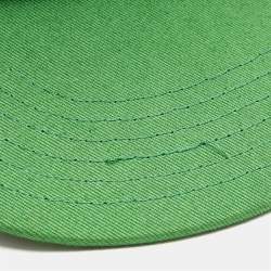 Pre Owned Kenzo Green Logo Flock Print Cotton Baseball Cap One Size