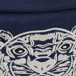 مملوكة مسبقًا Kenzo Navy Blue/White Nylon Tiger Embroidered Belt Bag