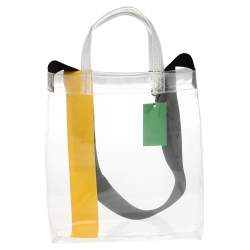 Pre Owned Kenzo Yellow/Clear PVC Logo Shopper Tote
