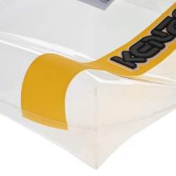 Pre Owned Kenzo Yellow/Clear PVC Logo Shopper Tote