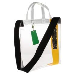 Pre Owned Kenzo Yellow/Clear PVC Logo Shopper Tote