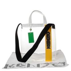 Pre Owned Kenzo Yellow/Clear PVC Logo Shopper Tote