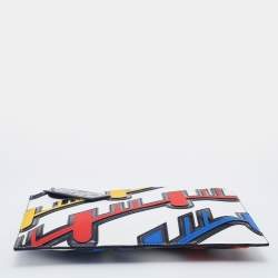 Pre Owned Kenzo Multicolor Leather And Patent Leather Zip Pouch