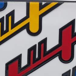 Pre Owned Kenzo Multicolor Leather And Patent Leather Zip Pouch