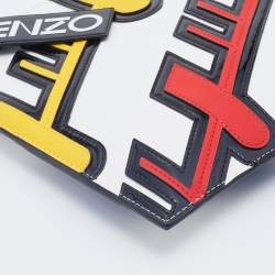 Pre Owned Kenzo Multicolor Leather And Patent Leather Zip Pouch